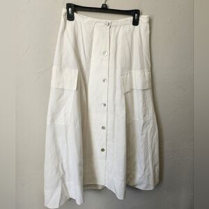 Vince Cream A-Line Button Skirt